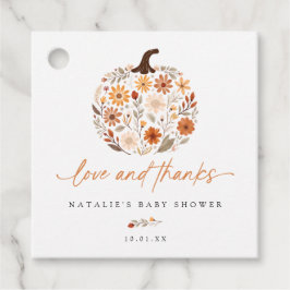 Etiquetas Para Lembrancinhas Chá de Bebê Outono Abóbora Flor Silvestre