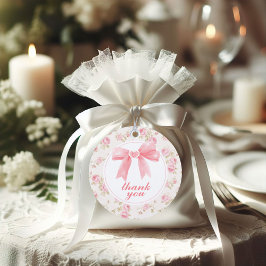 Etiquetas Para Lembrancinhas Chá de bebê preppy com laço rosa e xadrez