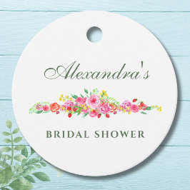 Etiquetas Para Lembrancinhas Chá de Bebê Rosa com Flores de Peônia