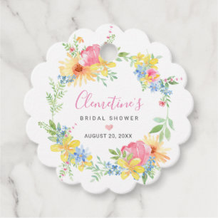 Etiquetas Para Lembrancinhas Chá de Bebê Rosa Rústico Amarelo Floral Aquarela