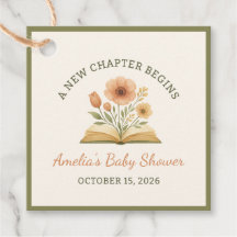 Chá de Bebê Um Novo Capítulo Livro Antigo Floral