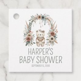 Etiquetas Para Lembrancinhas Chá de Bebê Urso Aquarela Boho