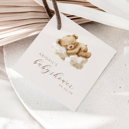 Etiquetas Para Lembrancinhas Chá de Bebê Urso Teddy Aquarela Fofa