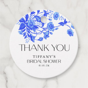 Etiquetas Para Lembrancinhas Chá de Bebê Vintage Francês Toile Azul Floral