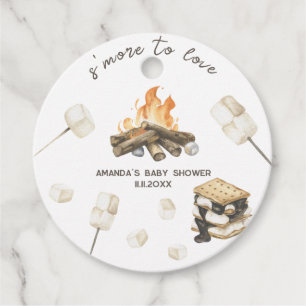 Etiquetas Para Lembrancinhas Chá de Bebê Watercolor S'more Baby Shower 