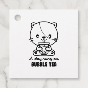 Etiquetas Para Lembrancinhas Chá De Bolha De Gato, Boba Tea Clipart