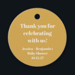 Etiquetas Para Lembrancinhas Chá de fraldas Amarelo Bonito - Obrigado<br><div class="desc">Nome Personalizado do Chá de fraldas Amarelo Suave Moderno - Cute - Agradecemos as etiquetas de favorecimento</div>