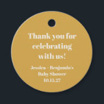 Etiquetas Para Lembrancinhas Chá de fraldas Amarelo Bonito - Obrigado<br><div class="desc">Nome Personalizado do Chá de fraldas Amarelo Suave Moderno - Cute - Agradecemos as etiquetas de favorecimento</div>