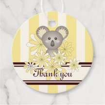 Chá de fraldas Amarelo Koala / Aniversário Obrigad
