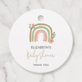 Etiquetas Para Lembrancinhas Chá de fraldas Arco-Íris Cores Mudadas Coroa Terra