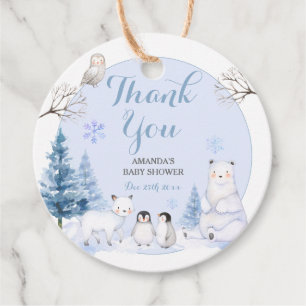 Etiquetas Para Lembrancinhas CHÁ DE FRALDAS ARCTIC ANIMAL Snowflakes