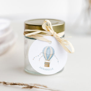 Etiquetas Para Lembrancinhas Chá de fraldas azul balão de ar quente obrigado