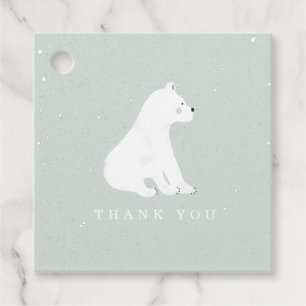 Etiquetas Para Lembrancinhas Chá de fraldas Azul de inverno do Bear Polar Cub