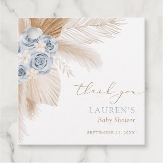 Etiquetas Para Lembrancinhas Chá de fraldas Boho Pampas Grass Boy