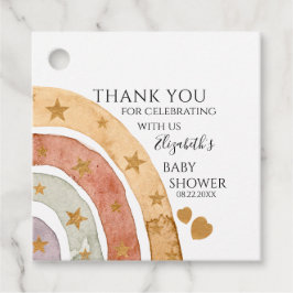 Etiquetas Para Lembrancinhas Chá de fraldas Boho Rainbow Obrigado