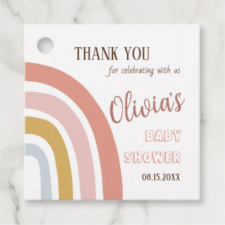 Etiquetas Para Lembrancinhas Chá de fraldas Boho Rainbow Obrigado