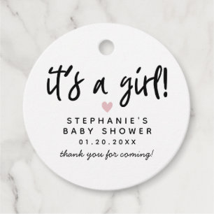 Etiquetas Para Lembrancinhas Chá de fraldas cor-de-rosa simples do coração