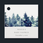 Etiquetas Para Lembrancinhas Chá de fraldas de Aquarela da Floresta de Pinheiro<br><div class="desc">Para qualquer outra personalização ou qualquer outro item correspondente,  entre em contato comigo em yellowfebstudio@gmail.com</div>