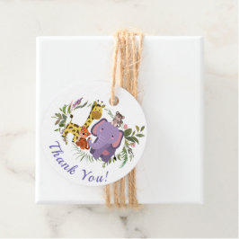 Etiquetas Para Lembrancinhas Chá de fraldas de Aquarela de Animais da Selva Ceg