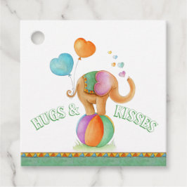 Etiquetas Para Lembrancinhas Chá de fraldas de aquarela de elefante de circo