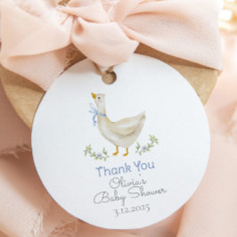 Etiquetas Para Lembrancinhas Chá de fraldas de aquarela de pequeno ganso Obriga