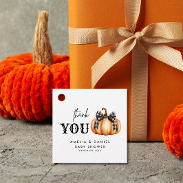 Etiquetas Para Lembrancinhas Chá de fraldas de Arco Preto Laranja Pumpkin