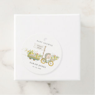 Etiquetas Para Lembrancinhas Chá de fraldas de Bike da Flora de Hedgehog Cultiv