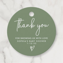 Etiquetas Para Lembrancinhas Chá de fraldas de Boho Moderno Minimalista Verde