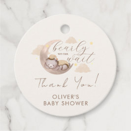 Etiquetas Para Lembrancinhas Chá de fraldas de estrela da Lua do Urso do Sono N