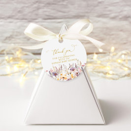 Etiquetas Para Lembrancinhas Chá de fraldas de flores selvagens roxas