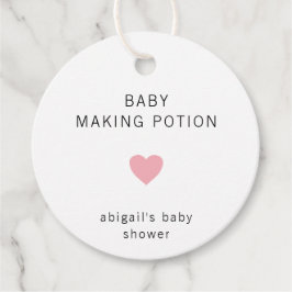 Etiquetas Para Lembrancinhas Chá de fraldas de Garota Rosa Moderna Poção do Faz