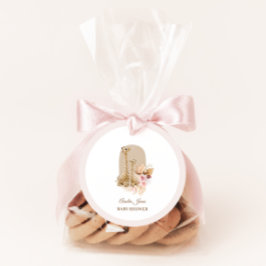 Etiquetas Para Lembrancinhas Chá de fraldas de Girafa de Grass Grass, Rosa Bebê