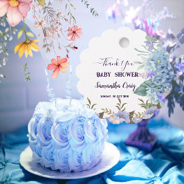 Etiquetas Para Lembrancinhas Chá de fraldas de Hydrangea de Pequeno Flor Azul S