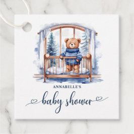 Etiquetas Para Lembrancinhas Chá de fraldas de Inverno do Urso de Teddy