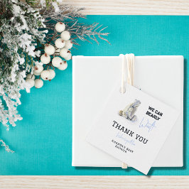 Etiquetas Para Lembrancinhas Chá de fraldas de inverno Polar Bear Blue Boy Espe