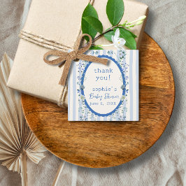 Etiquetas Para Lembrancinhas Chá de fraldas de Jardim de Estirpe Azul Pastel