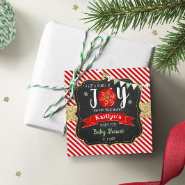 Etiquetas Para Lembrancinhas chá de fraldas De Natal "Pequeno Pacote De Alegria