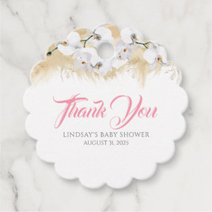 Etiquetas Para Lembrancinhas Chá de fraldas De Orquídeas Brancas Pampas Obrigad