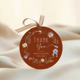 Etiquetas Para Lembrancinhas Chá de fraldas de Outono Laranja Queimado Obrigado