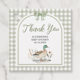 Etiquetas Para Lembrancinhas Chá de fraldas de Pato Verde da Gingham Sage