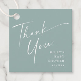 Etiquetas Para Lembrancinhas Chá de fraldas de Script Elegante Moderno Obrigado