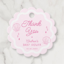 Etiquetas Para Lembrancinhas Chá de fraldas de Shell do Oceano Desenhado à Mão