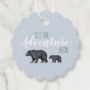 Etiquetas Para Lembrancinhas Chá de fraldas de Ursos de Madeira de Aventura Rus