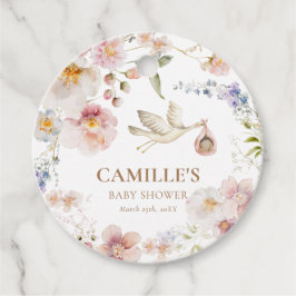 Etiquetas Para Lembrancinhas Chá de fraldas de Wildflower Boho Obrigado