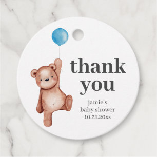 Etiquetas Para Lembrancinhas Chá de fraldas do Urso de Teddy Azul