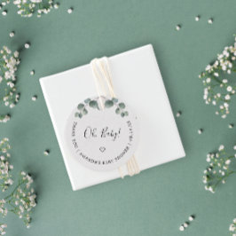 Etiquetas Para Lembrancinhas Chá de fraldas Elegante Eucalyptus Watercolor OH