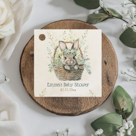 Etiquetas Para Lembrancinhas Chá de fraldas Eucalyptus Bunny Verde