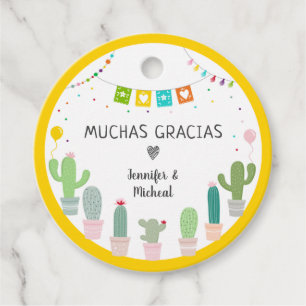 Etiquetas Para Lembrancinhas Chá de fraldas Fiesta Cactus Muchas Gracias Obrig