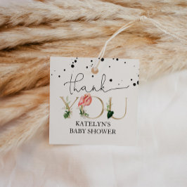 Etiquetas Para Lembrancinhas Chá de fraldas Flamingo Obrigado