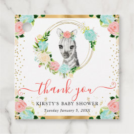 Etiquetas Para Lembrancinhas Chá de fraldas Floral de Zebra Selvagem Cura de Ág